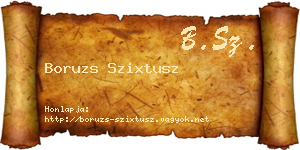 Boruzs Szixtusz névjegykártya